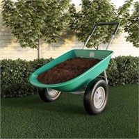 Pure Garden 2-Wheeled Garden Wheelbarrow
