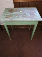 GREEN WOOD TABLE- TOP SHOWS WEAR