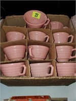 BOX OF  24  HAZEL ATLAS PINK CUPS