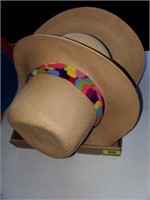 FLAT OF 3 STRAW STYLE HATS