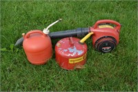 Homelite HB-180V gas blower/vac, 2 gas cans