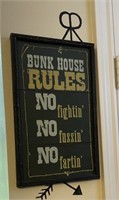 Bunk House Rules Sign