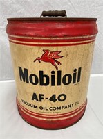 Vacuum oil Co Mobiloil AF 4 gallon oil drum