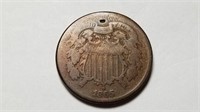 1865 2c Two Cent Piece