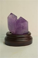 Beautiful Amethyst Double Point On Display Stand