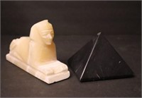 Marble Sphinx & Onyx Pyramid