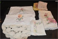 Embroidered Towel, Runner & Flower Pillowcases