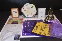 Arts & Craft Lot w/Frames & Painted Necklace