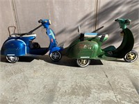 2 x Vintage pedal scooters