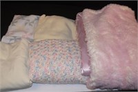 Baby Sheet & 4 Baby Blankets