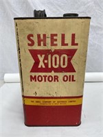 Shell X -100 1 gallon oil tin
