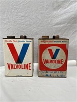 2 x Valvoline 1 gallon oil tins