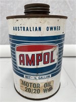 Ampol 1/4 gallon oil tin