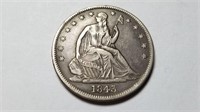 1843 Seated Liberty Half Dollar High Grade