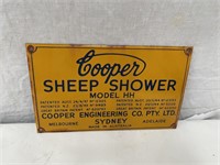 Original Coopers Sheep Shower enamel sign approx