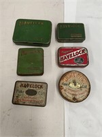 6 Havelock tobacco tins