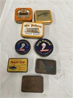 8 assorted tobacco tins, Mick McQuaid, Main Top