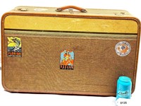 Vintage American Tourist Suitcase Havana Sticker