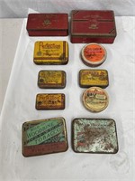 10 assorted tobacco tins, State Express, Log Cabin