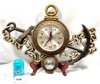 Vintage "BURWOOD" Nautical Clock Anchor Untested