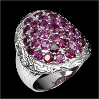 Natural Stunning Rhodolite Garnet Ring