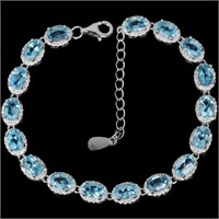 Natural AAA SWISS BLUE TOPAZ  Bracelet