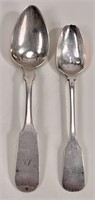Child's coin spoon, AHM mark, 5" long / Gennet