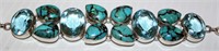 .925 Silver Aqua Marine & Turquoise Bracelet