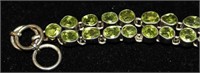 Beautiful .925 Silver Bracelet w Peridot Gemstones