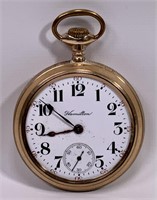 Gold Hamilton pocket watch, 20 year case,