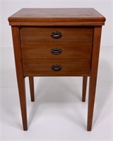 Sewing machine cabinet, tapered legs, cherry