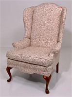 Queen Anne wing chair, cabriole legs, rust