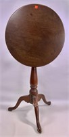 Walnut tip top table, 20" round top, snake head