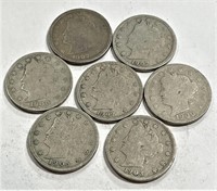 (7) Liberty Head V Nickels