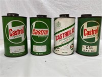 4 Castrol quart oil tins