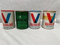 4 x Valvoline quart oil tins