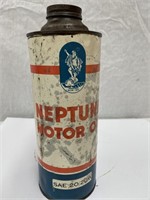 Neptune 1 quart oil tin