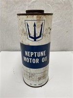 Neptune 1 quart oil tin