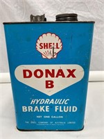 Shell Donax B brake fluid 1 gallon oil tin