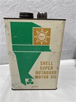 Shell super outboard motor oil 1 gallon tin