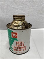 Shell super outboard motor oil 16 oz tin