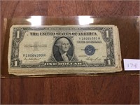 6 1935 U.S. Blue Seal Silver Certificates