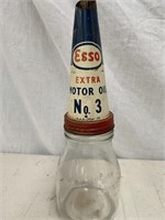 Esso extra 3 tin oil bottle top & genuine pint