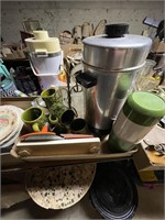 Coffee Urn, Glassware, Thermos