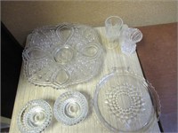 Clear Glass Lot- Candle Holder, Tooth Pick Holder