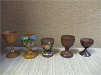 5 Hand Painted Wooden Egg Holders