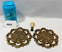 Vintage Brass Floral Decor Hardware