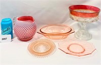 Adorable Pink Glass Collection (Chip on Plate )