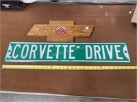 Metal Corvette Drive Sign & Key Board