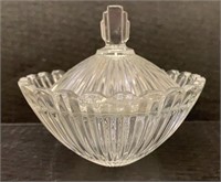 Mcm Candy Dish Lidded Glass Clear